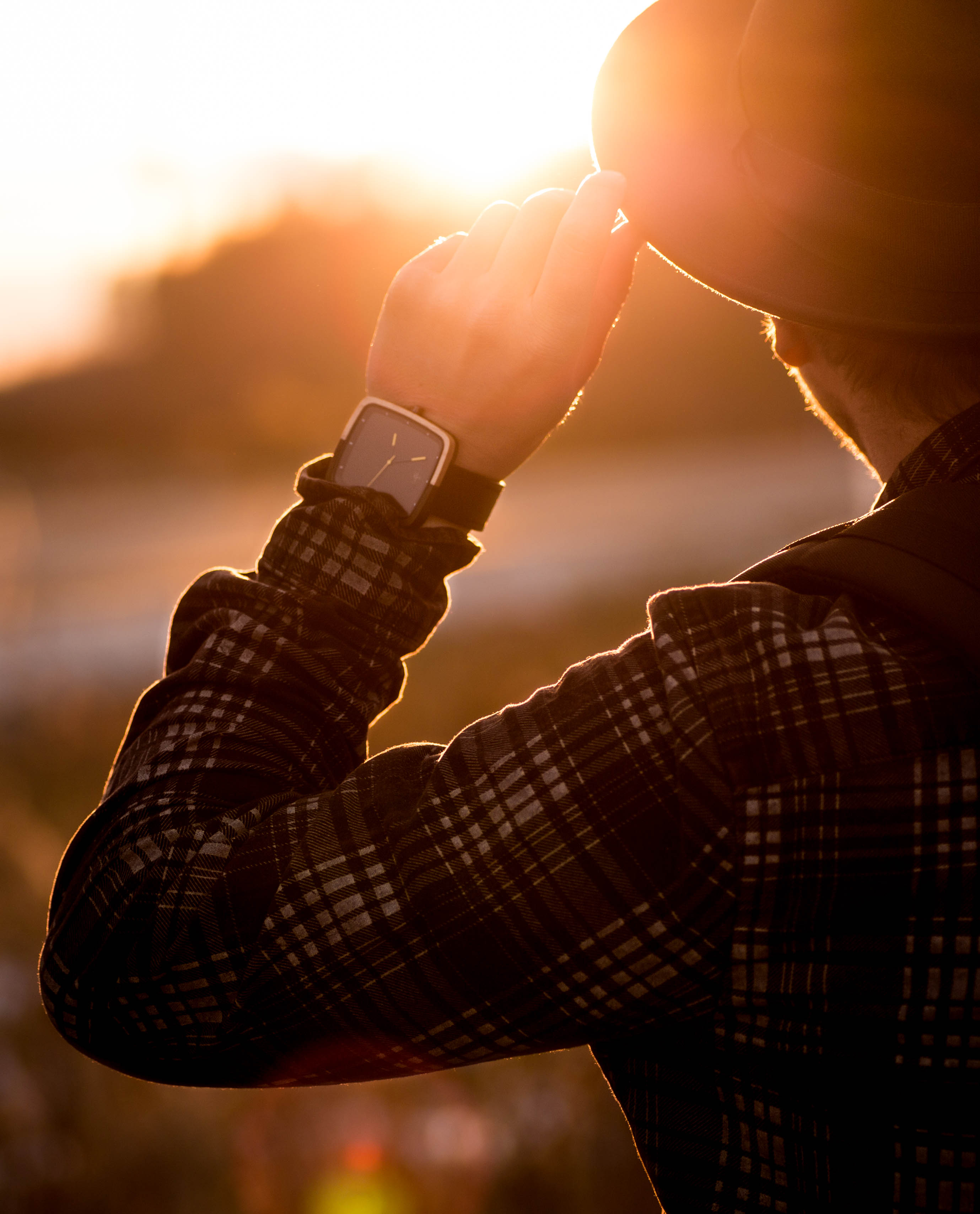 Lifestyle image of wooden watch SUN by Prosawood