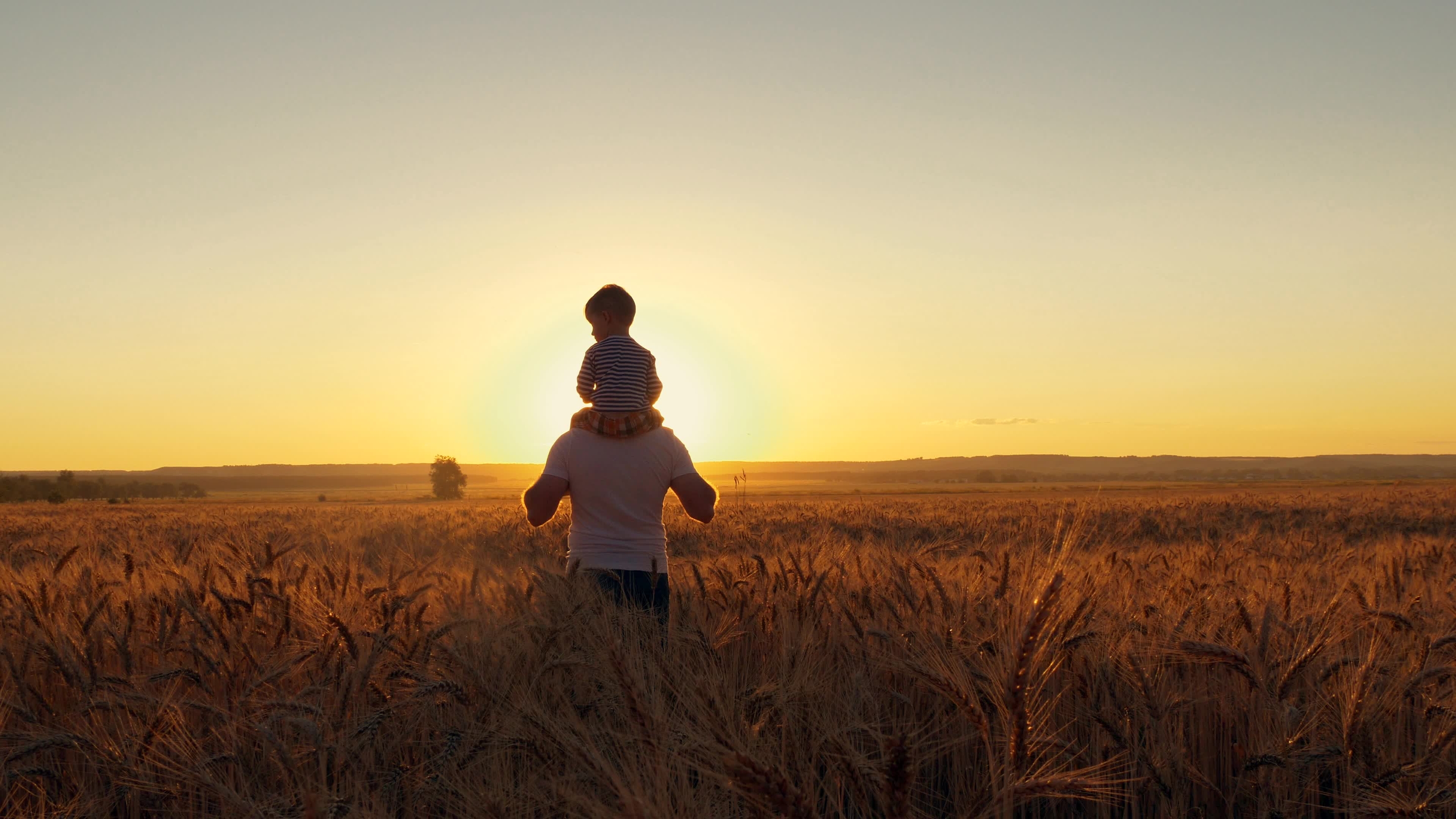 Father holding his son on shoulders
