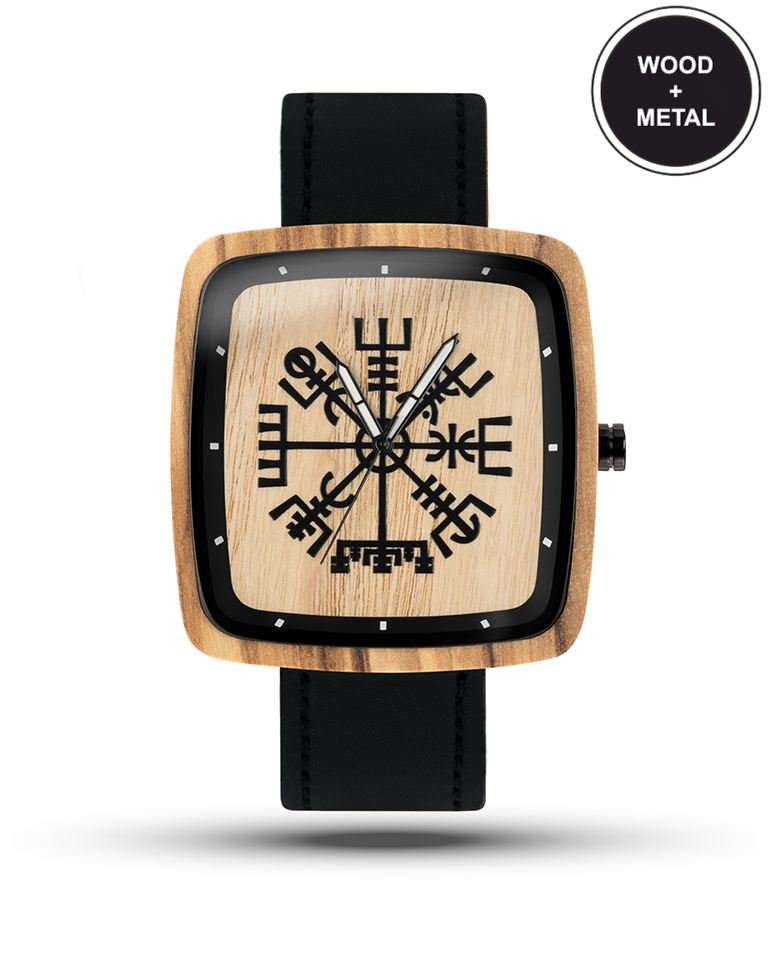 Wooden watches: Vegvisir
