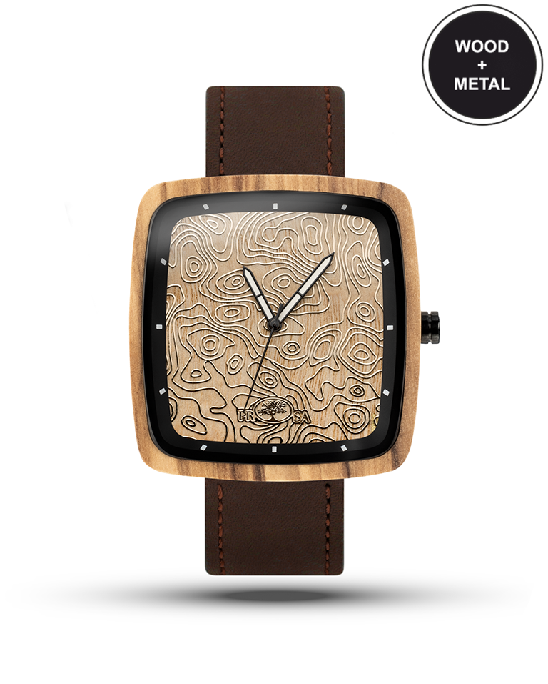 Wooden watches: Golden Map