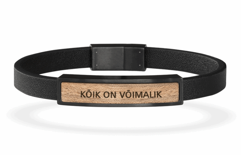 Puidust käevõrud: Käevõru Must / Nahast rihm / Kõik on võimalik