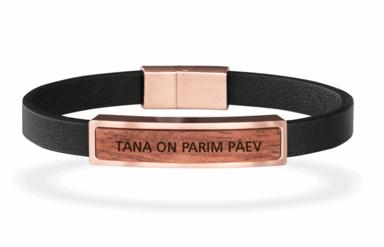 Puidust käevõrud: Käevõru Rose / Nahast rihm / Täna on parim päev